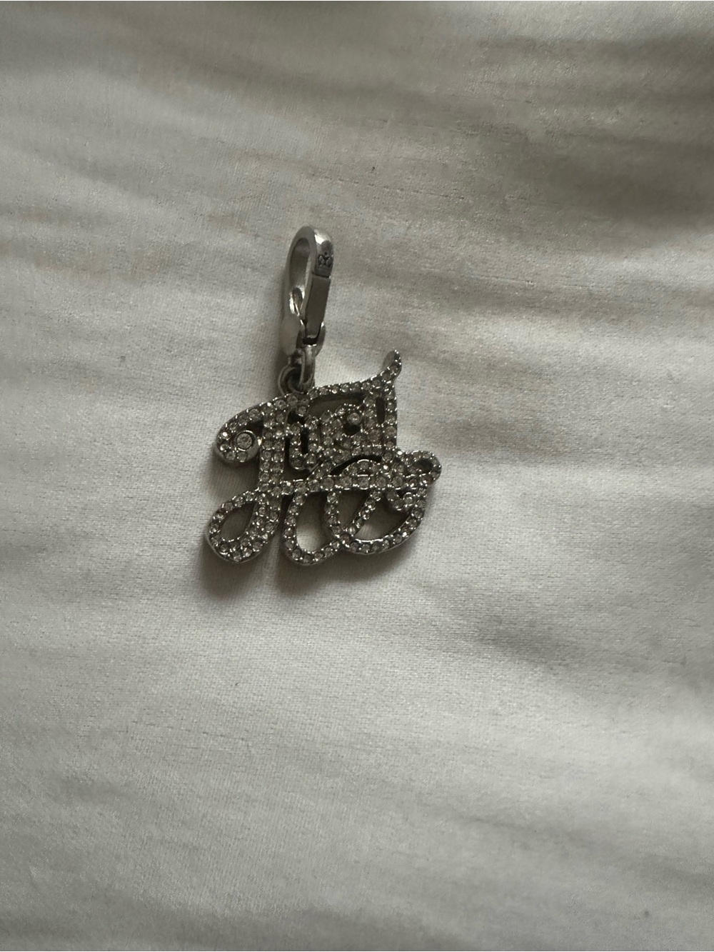 Juicy Couture Silver-Tone Crystal Logo Charm